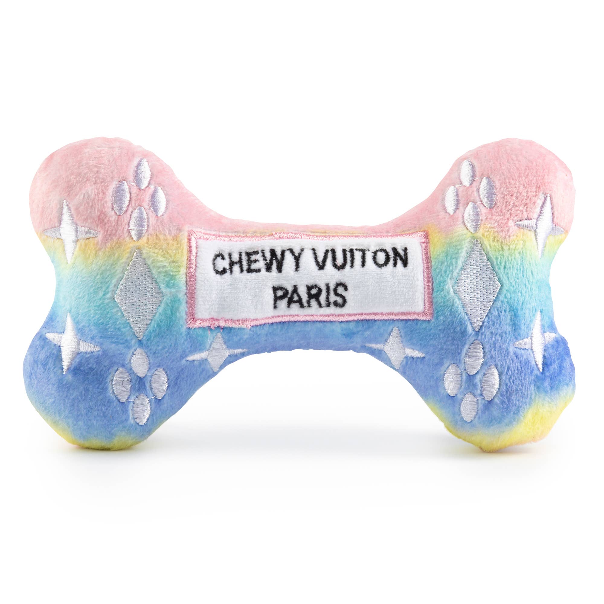 Image of Haute Diggity Dog - Pink Ombre Chewy Vuiton Bone Squeaker Dog Toy: Small / Mini
